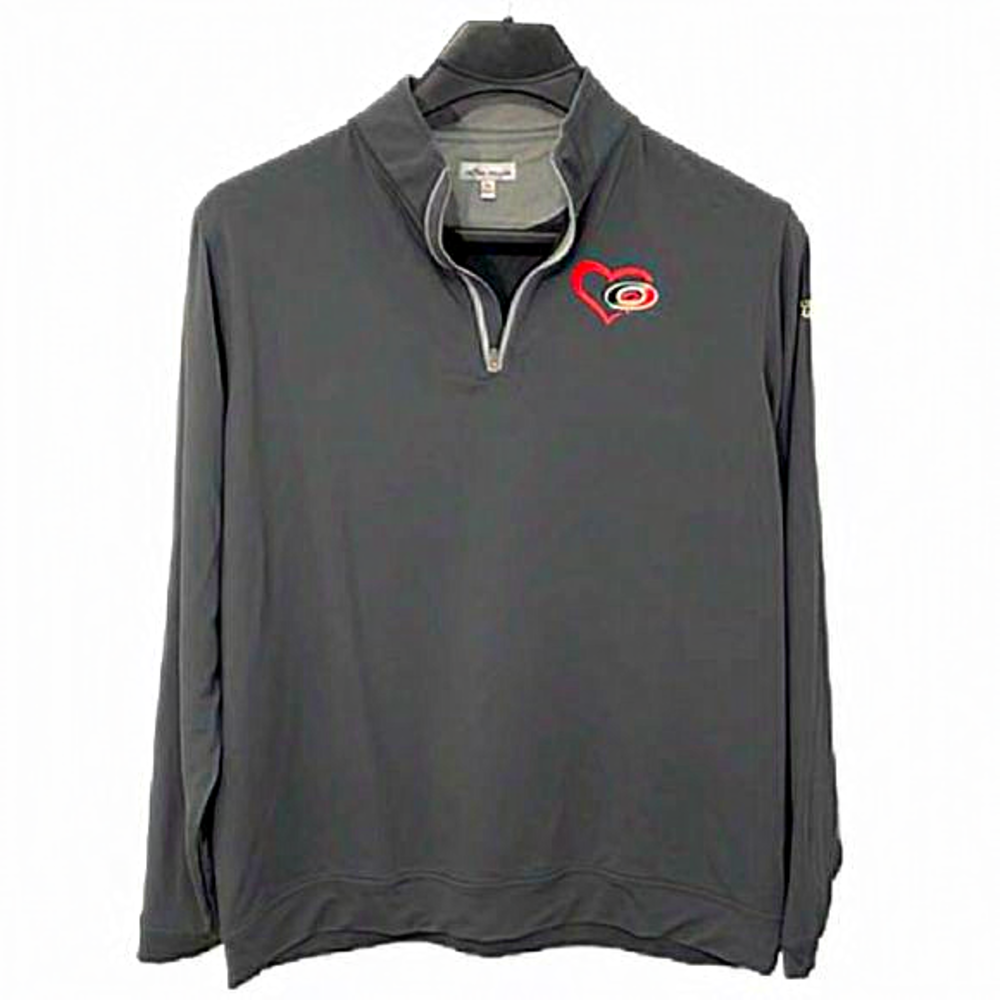 Peter Millar Charcoal Quarter-Zip Pullover x Carolina Hurricanes Foundation